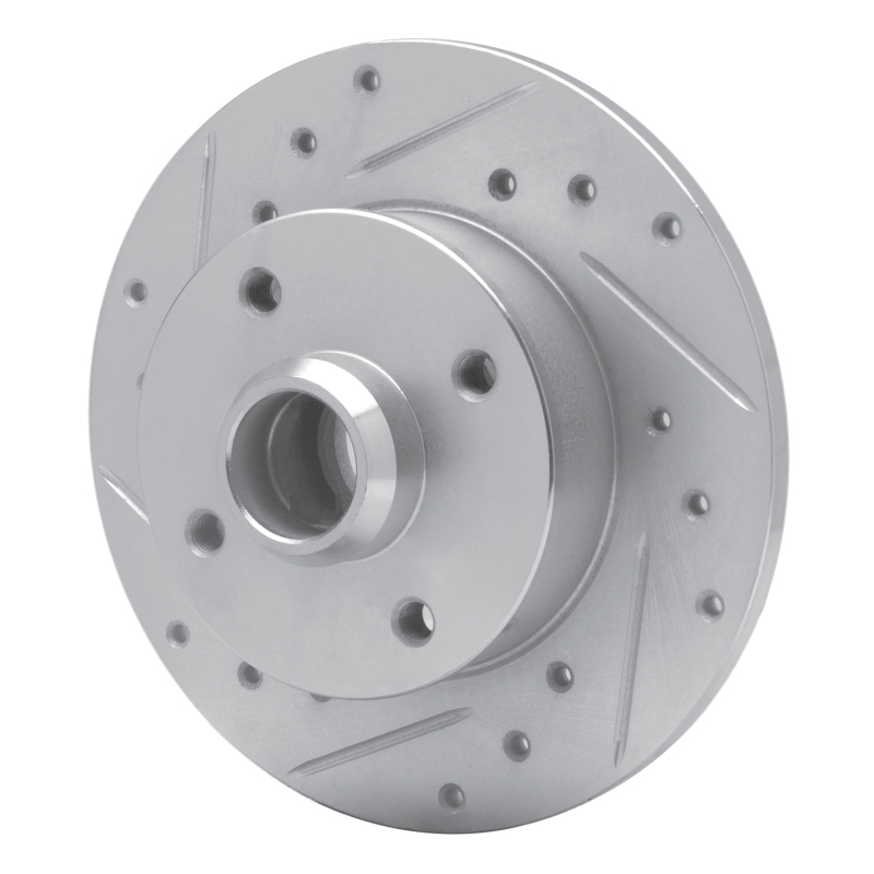 Volkswagen Corrado Brake Rotor (1) - Rear Left - R1 Concepts - Drilled & Slotted - Silver - `85-`02